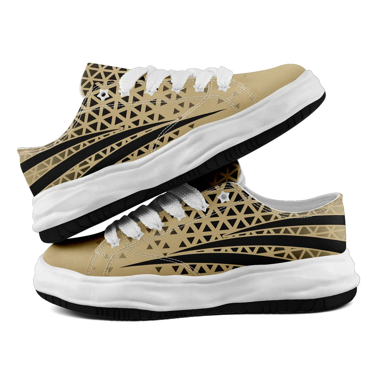 Custom Beige Black Louisiana Shoes Personalized Sneaker FN038-D023003-19