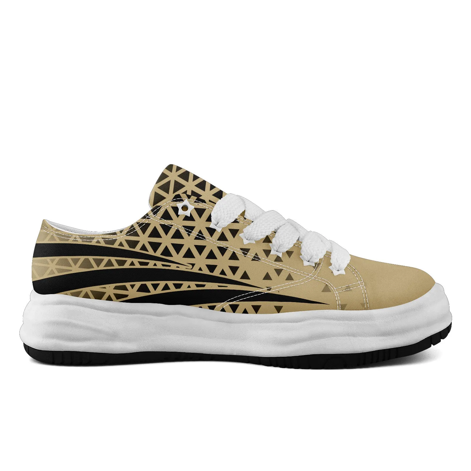 Custom Beige Black Louisiana Shoes Personalized Sneaker FN038-D023003-19