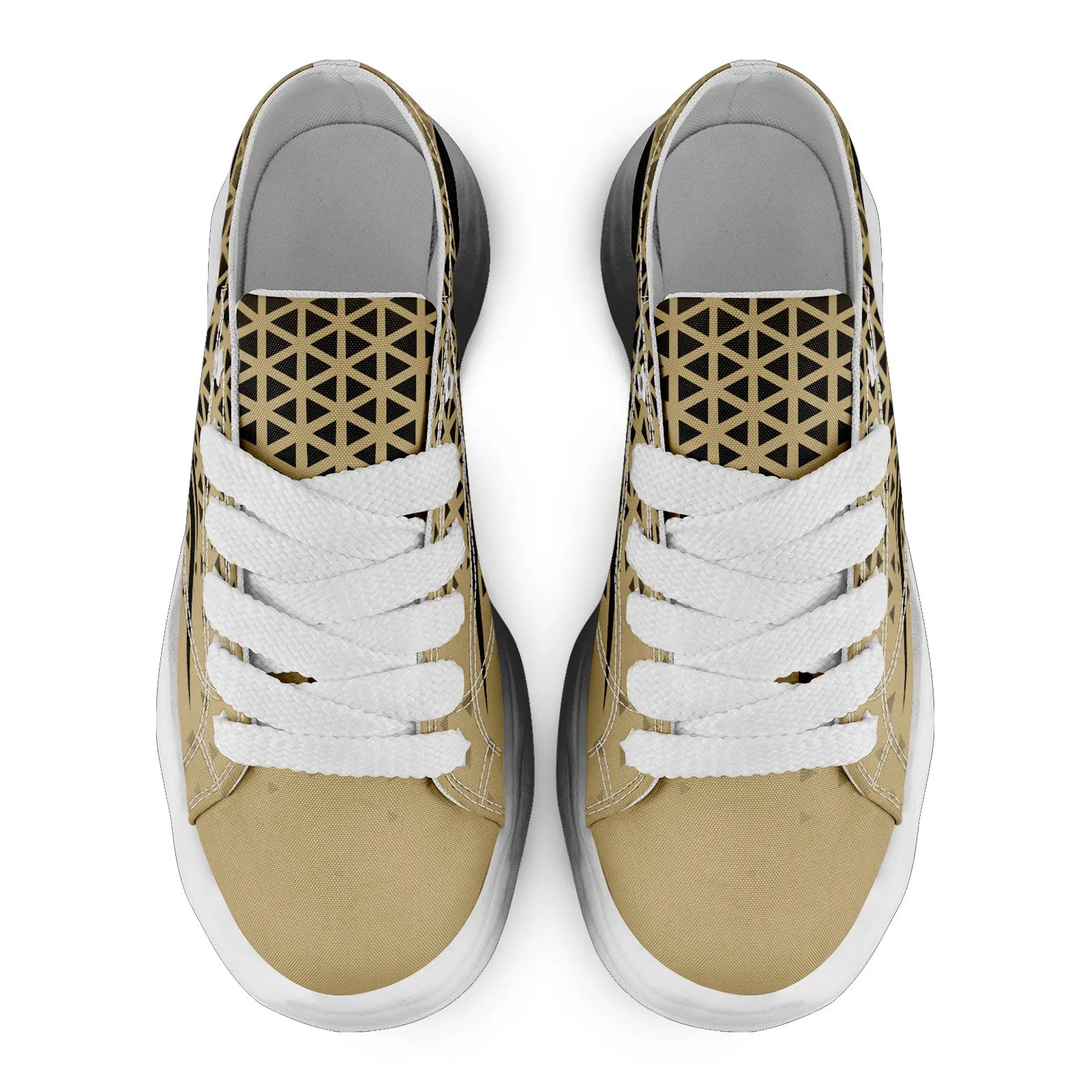 Custom Beige Black Louisiana Shoes Personalized Sneaker FN038-D023003-19