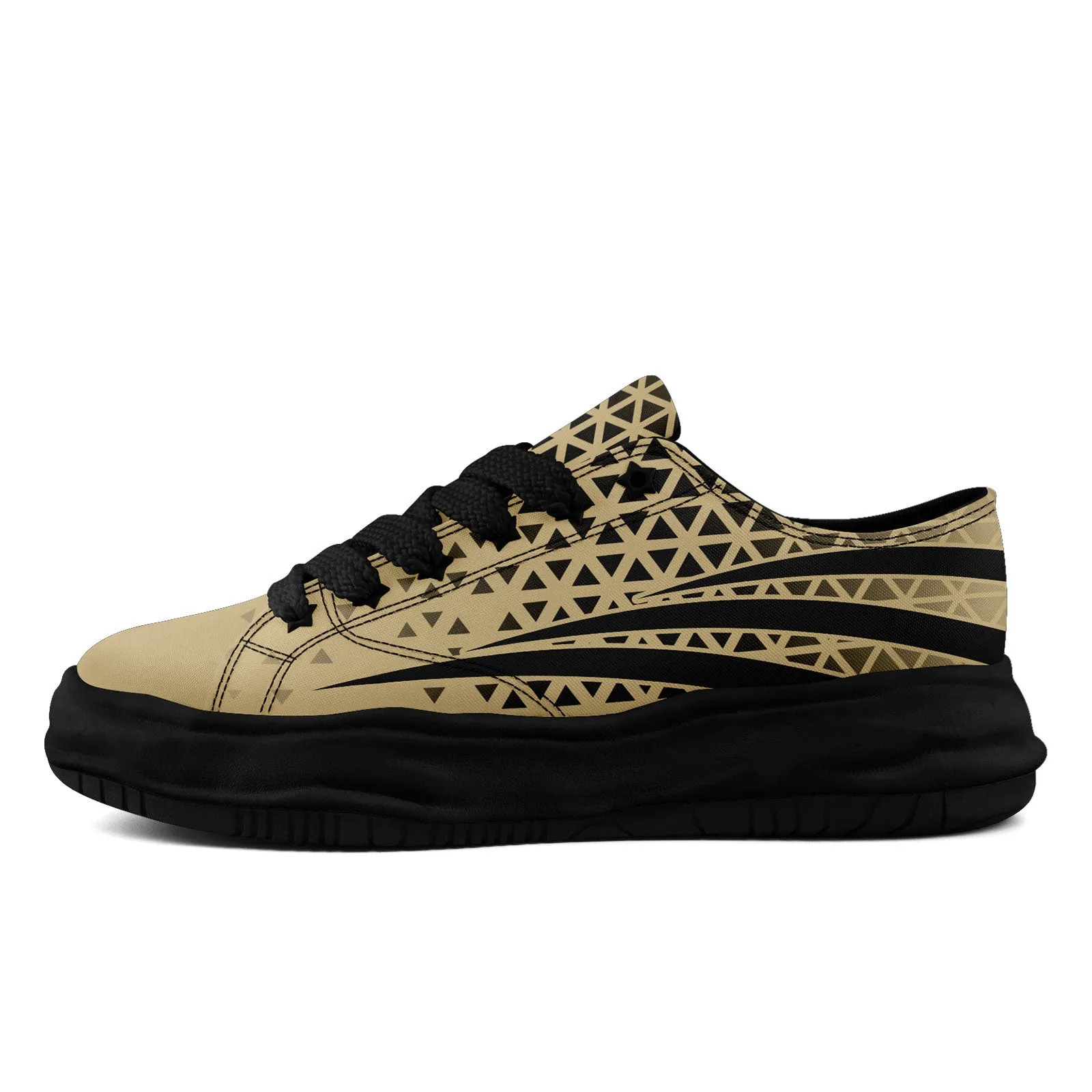 Custom Beige Black Louisiana Shoes Personalized Sneaker FN038-D023003-19