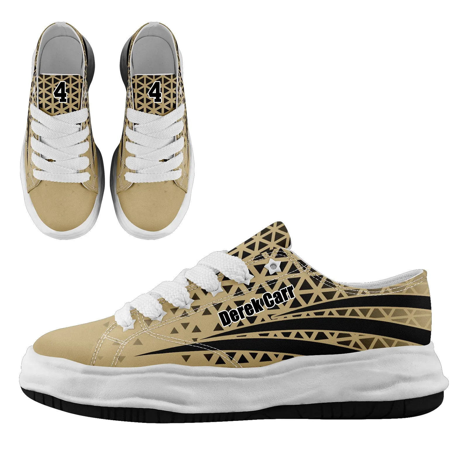 Custom Beige Black Louisiana Shoes Personalized Sneaker FN038-D023003-19