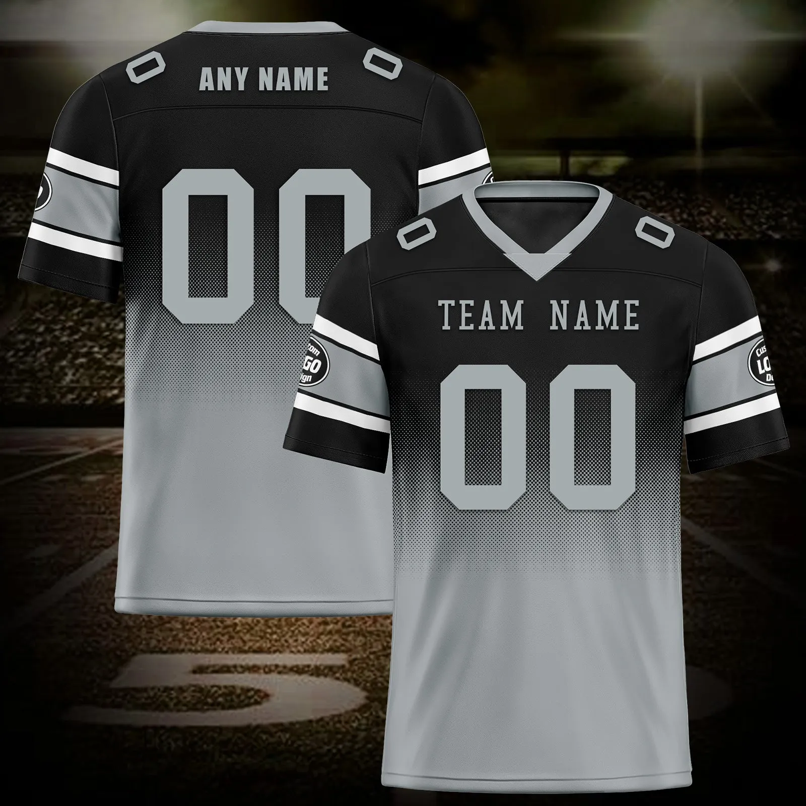 Custom Black Gray Las Vegas Football Jersey and Hat Combo Offer Personalized Combo ZH-D020326-20