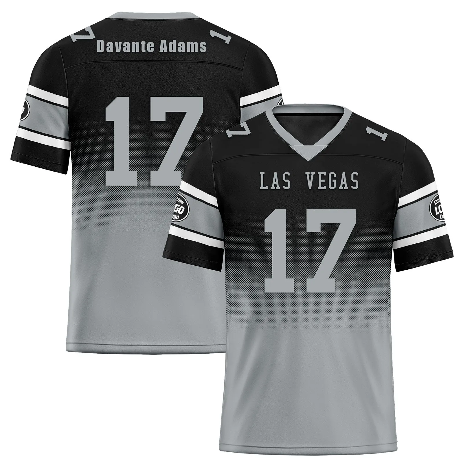 Custom Black Gray Las Vegas Football Jersey and Hat Combo Offer Personalized Combo ZH-D020326-20