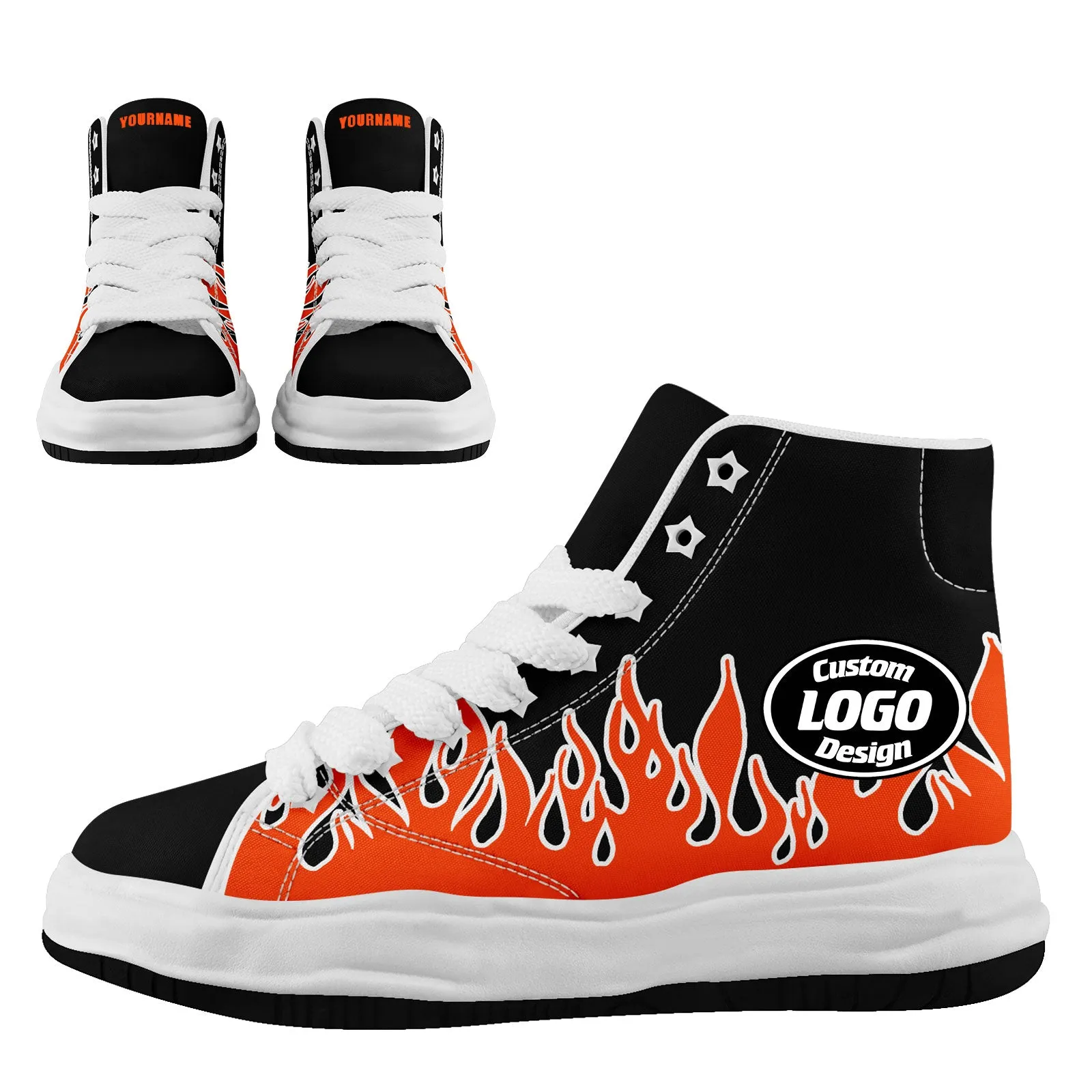 Custom Black Orange Cincinnati Firesoul Shoes Personalized Sneaker FN039-D020272-6