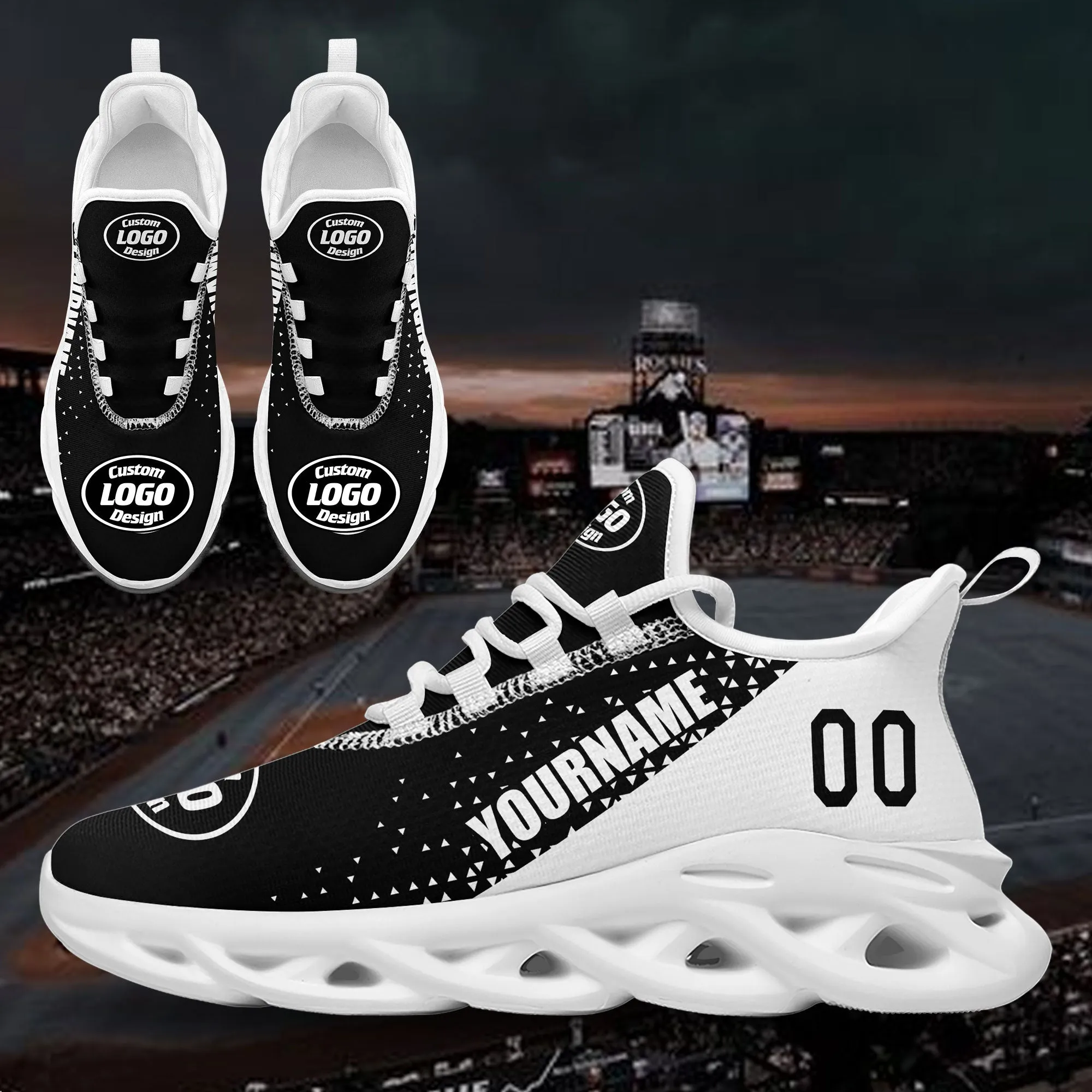 Custom Black White Jersey MaxSoul Shoes and Hat Combo Offer Personalized ZH-D0b0089-b