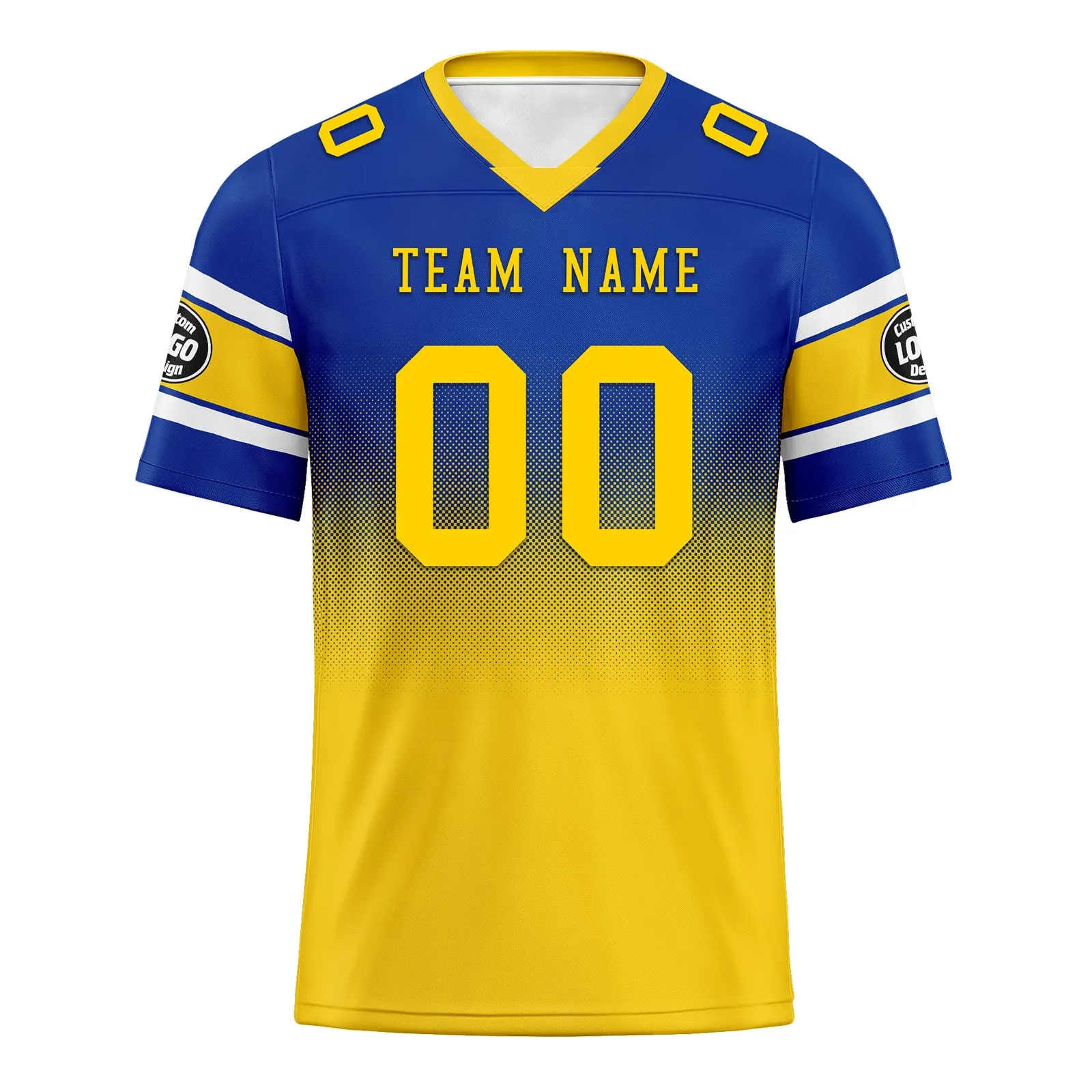 Custom Blue Yellow Los Angeles Football Jersey and Hat Combo Offer Personalized Combo ZH-D020326-15