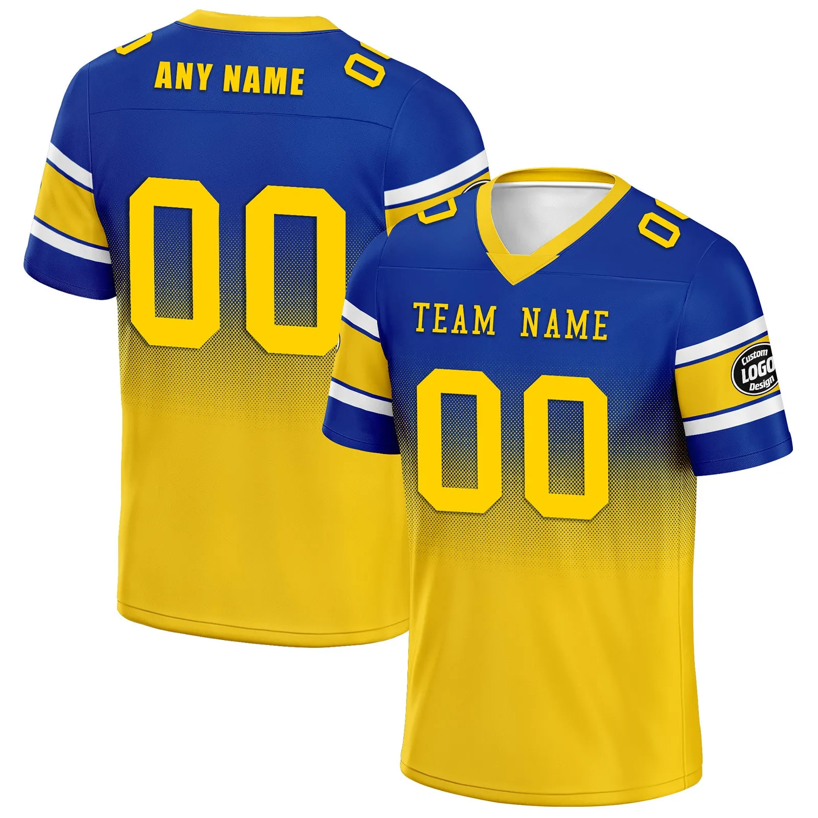 Custom Blue Yellow Los Angeles Football Jersey and Hat Combo Offer Personalized Combo ZH-D020326-15