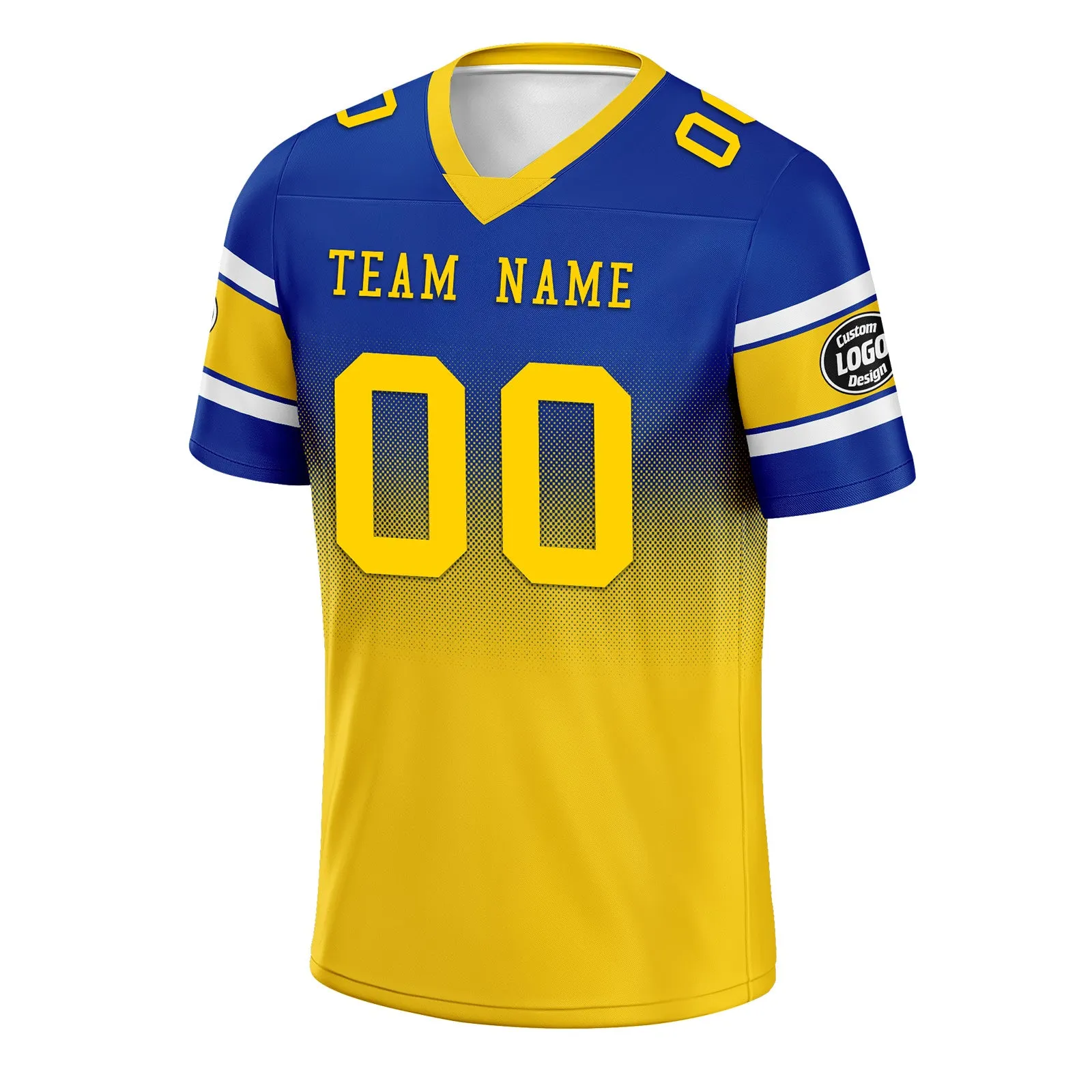 Custom Blue Yellow Los Angeles Football Jersey and Hat Combo Offer Personalized Combo ZH-D020326-15