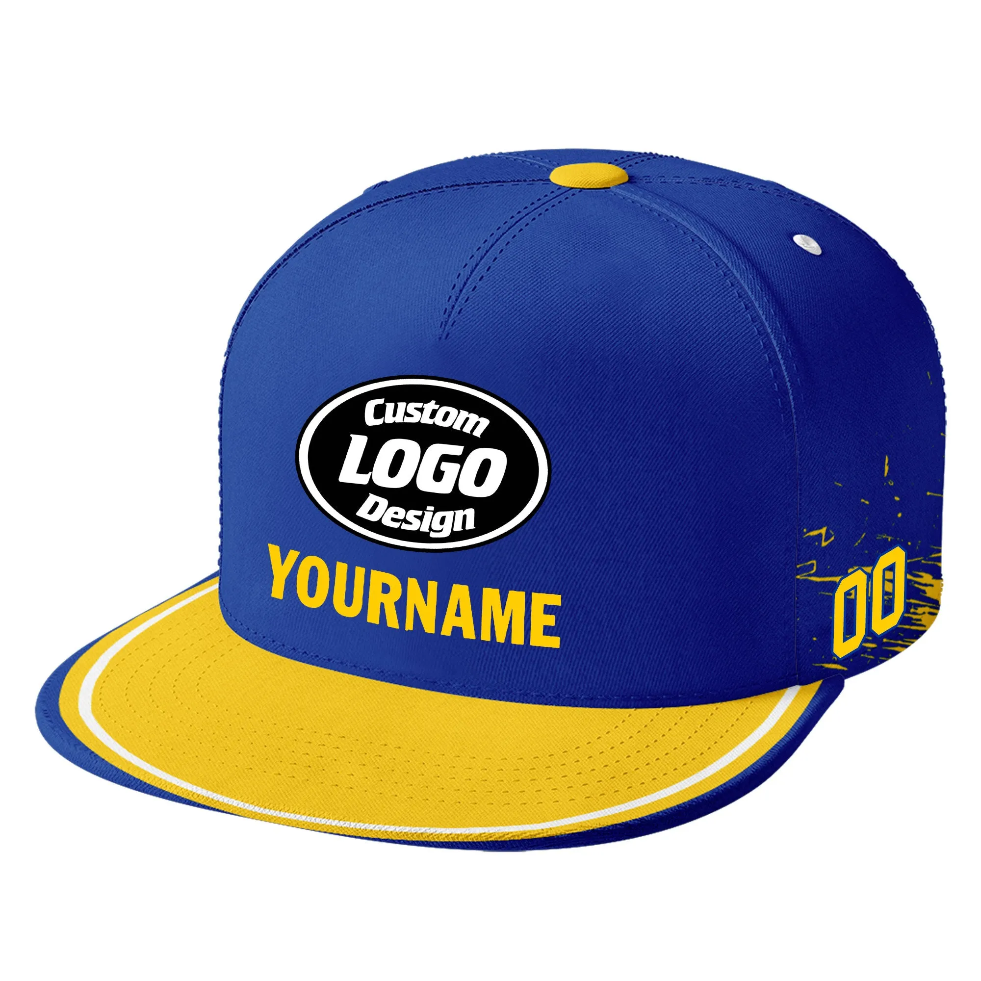 Custom Blue Yellow Los Angeles Football Jersey and Hat Combo Offer Personalized Combo ZH-D020326-15