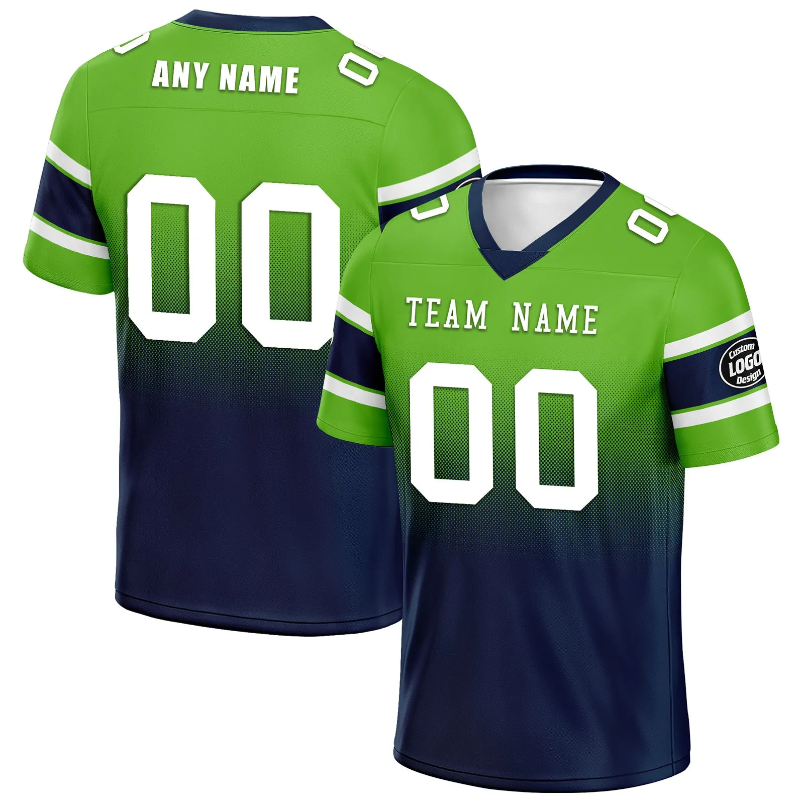 Custom Green Blue Seattle Football Jersey and Hat Combo Offer Personalized Combo ZH-D020326-27