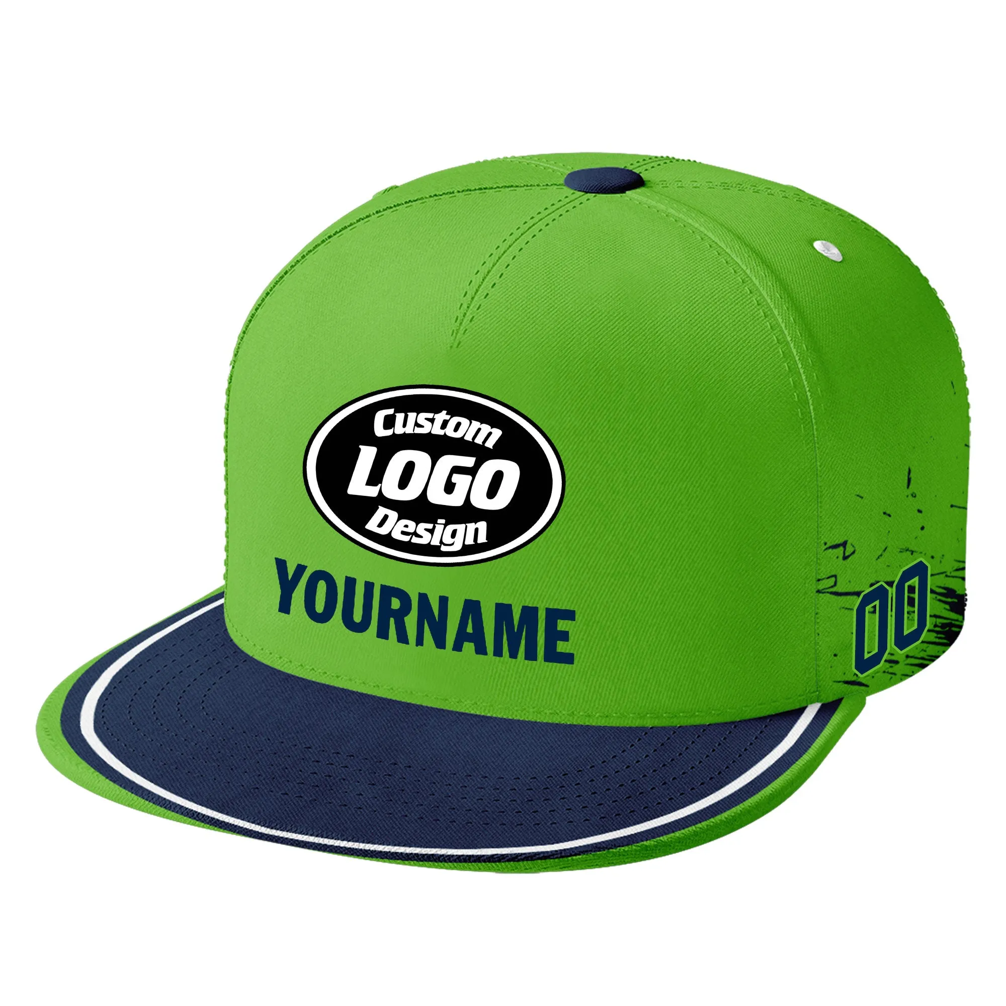 Custom Green Blue Seattle Football Jersey and Hat Combo Offer Personalized Combo ZH-D020326-27