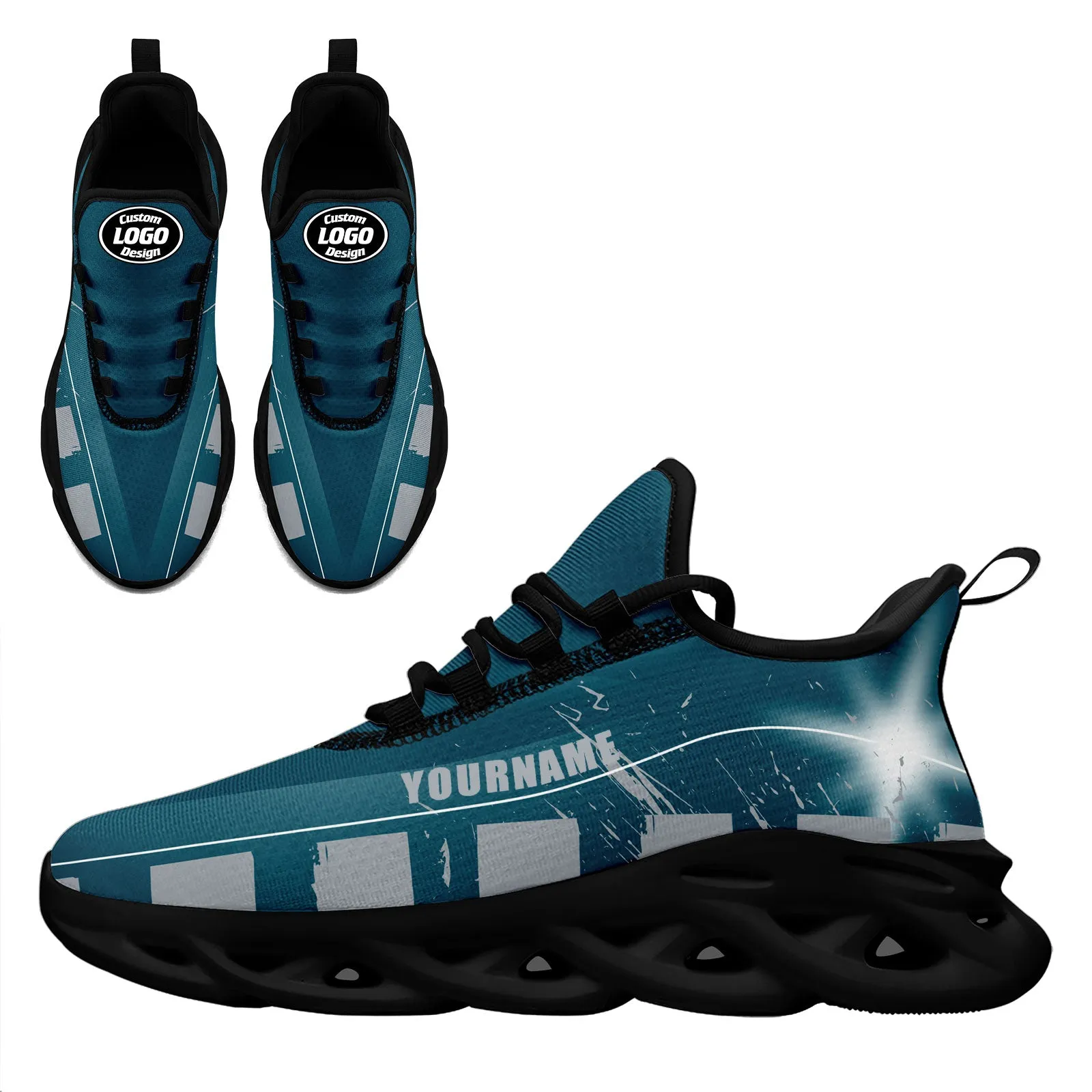 Custom Green Gray Philadelphia MaxSoul Shoes and Hat Combo Offer Personalized Combo ZH-D020264-23