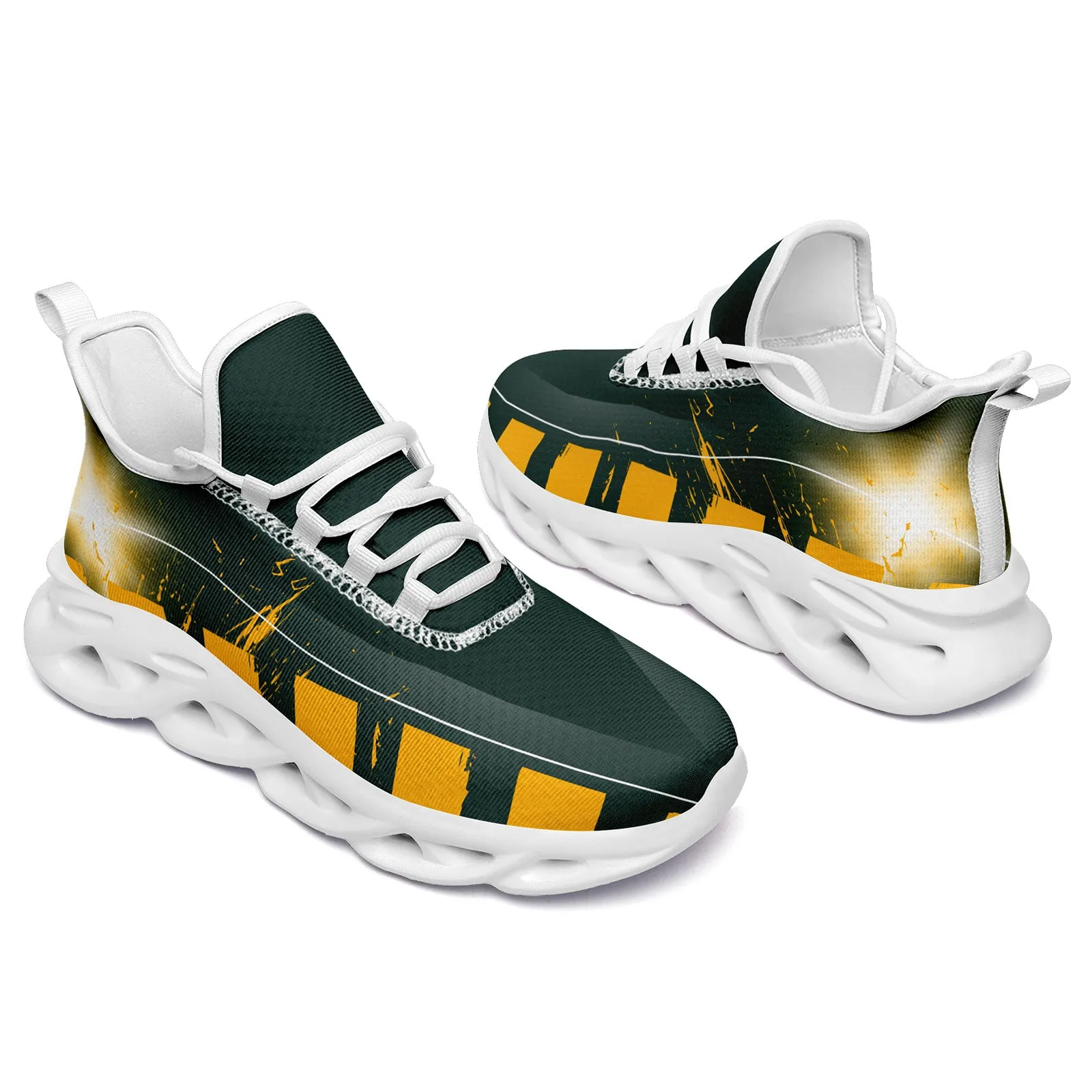 Custom Green Yellow Green Bay MaxSoul Shoes and Hat Combo Offer Personalized Combo ZH-D020264-13