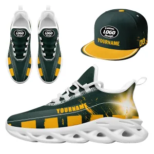 Custom Green Yellow Green Bay MaxSoul Shoes and Hat Combo Offer Personalized Combo ZH-D020264-13