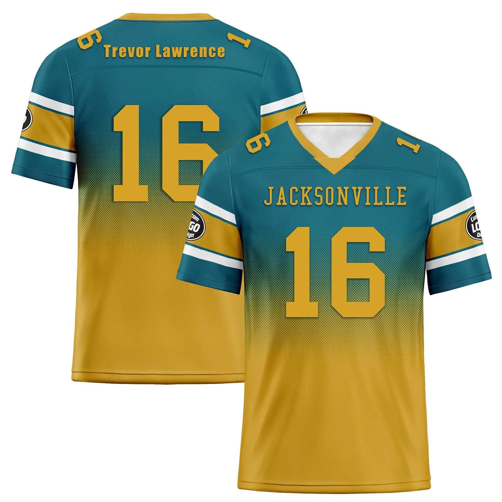 Custom Green Yellow Jacksonville Football Jersey and Hat Combo Offer Personalized Combo ZH-D020326-16