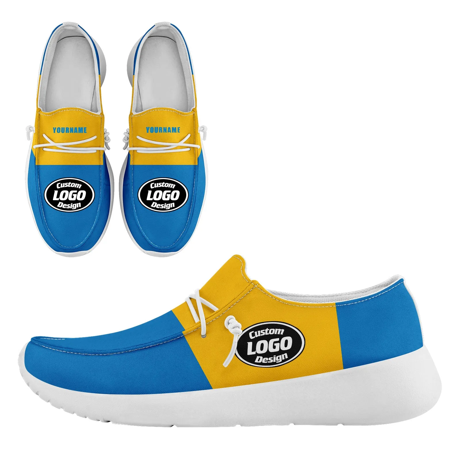 Custom Los Angeles Blue Yellow Shoes Personalized Sneaker FN018-D020278-22