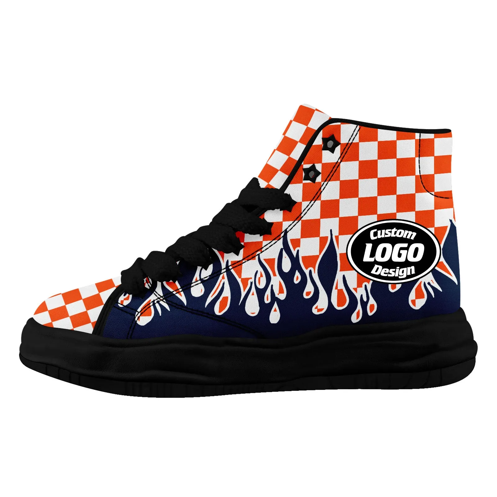 Custom Orange Blue White Denver Firesoul Shoes Personalized Sneaker FN039-D020272-10