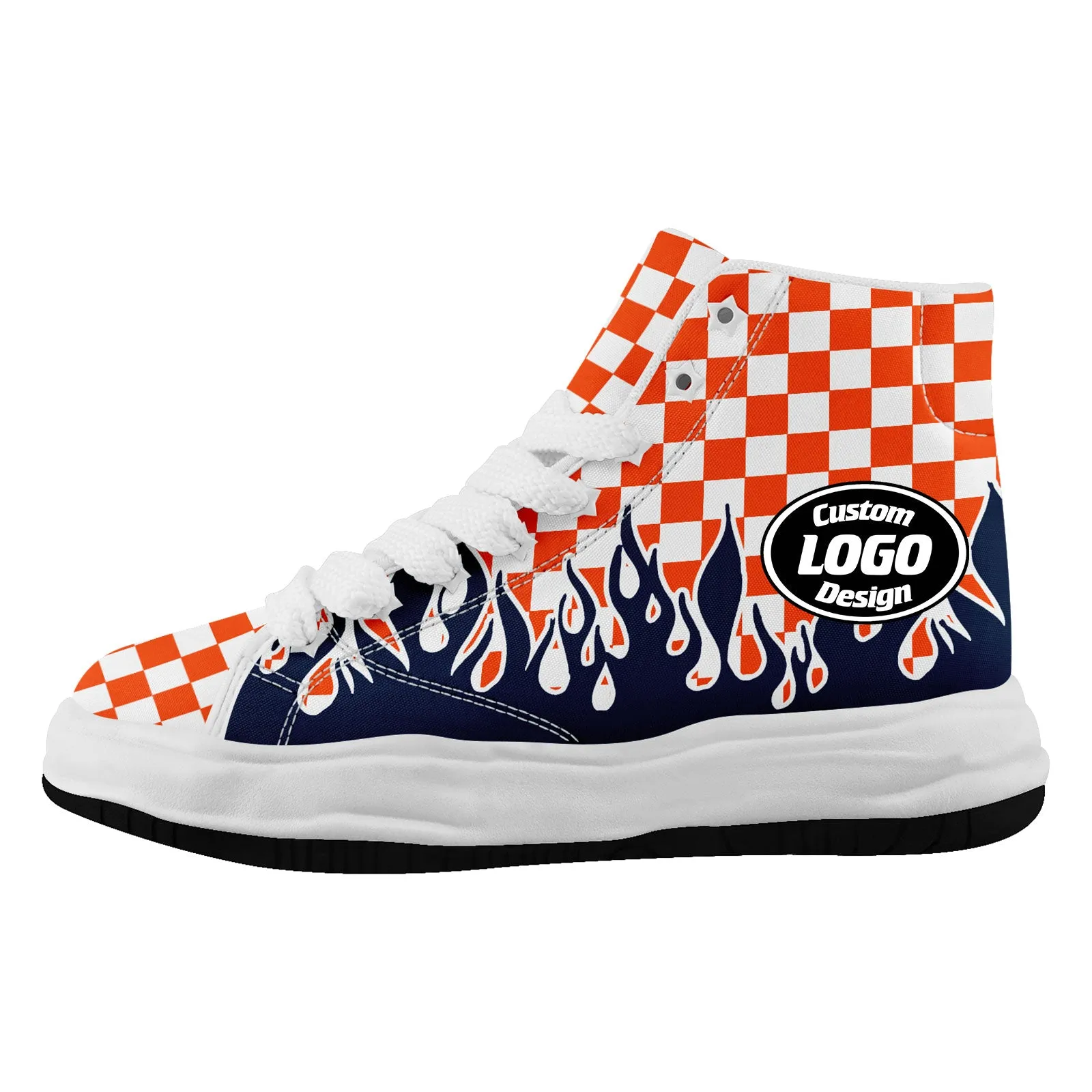 Custom Orange Blue White Denver Firesoul Shoes Personalized Sneaker FN039-D020272-10