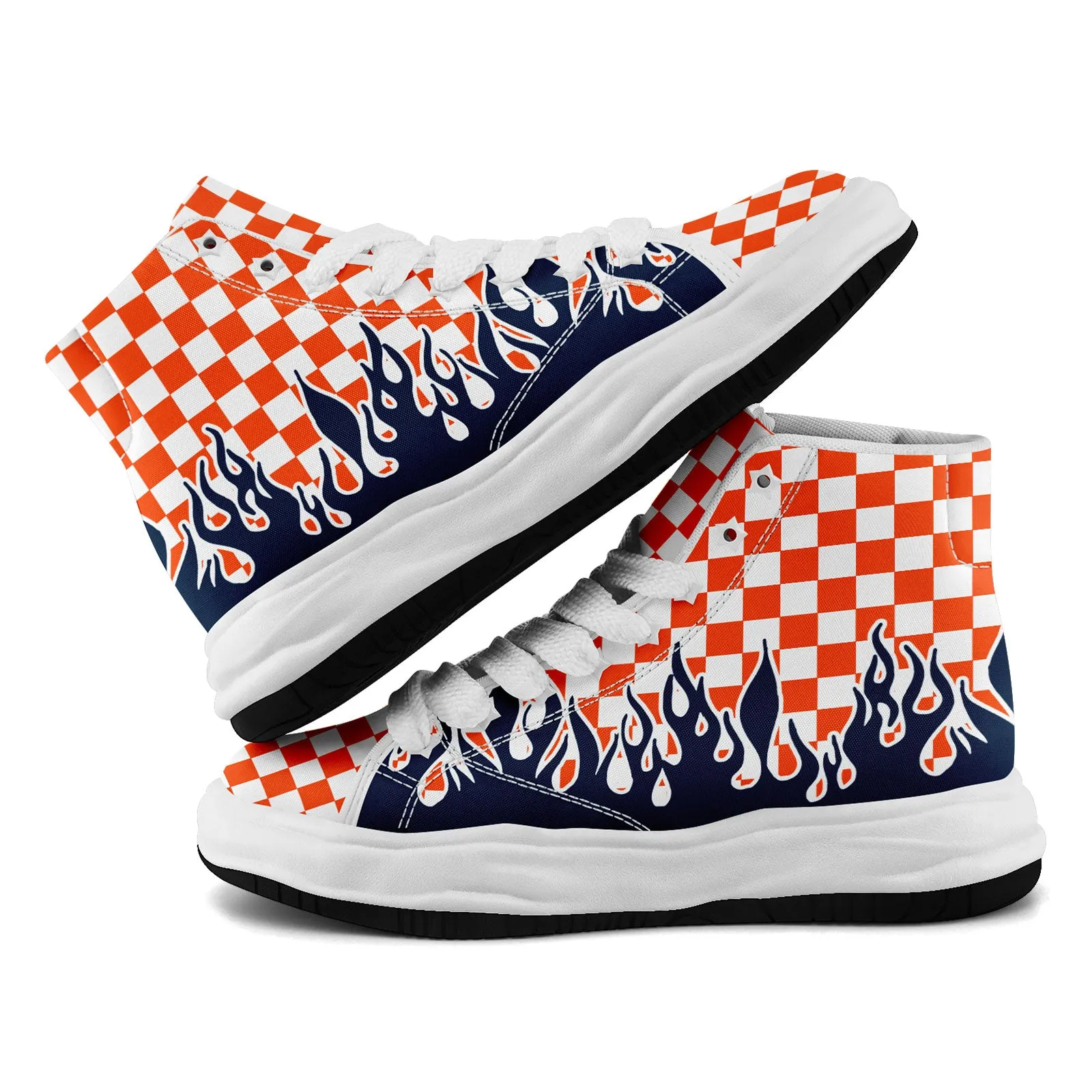 Custom Orange Blue White Denver Firesoul Shoes Personalized Sneaker FN039-D020272-10