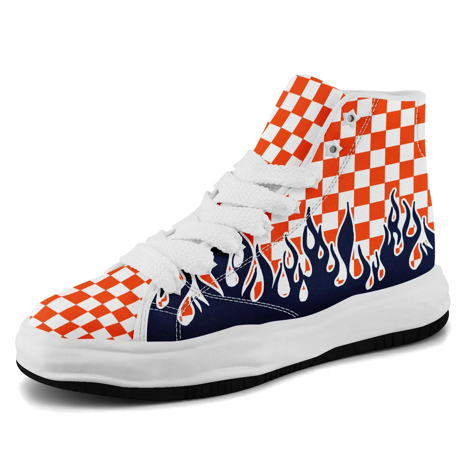 Custom Orange Blue White Denver Firesoul Shoes Personalized Sneaker FN039-D020272-10