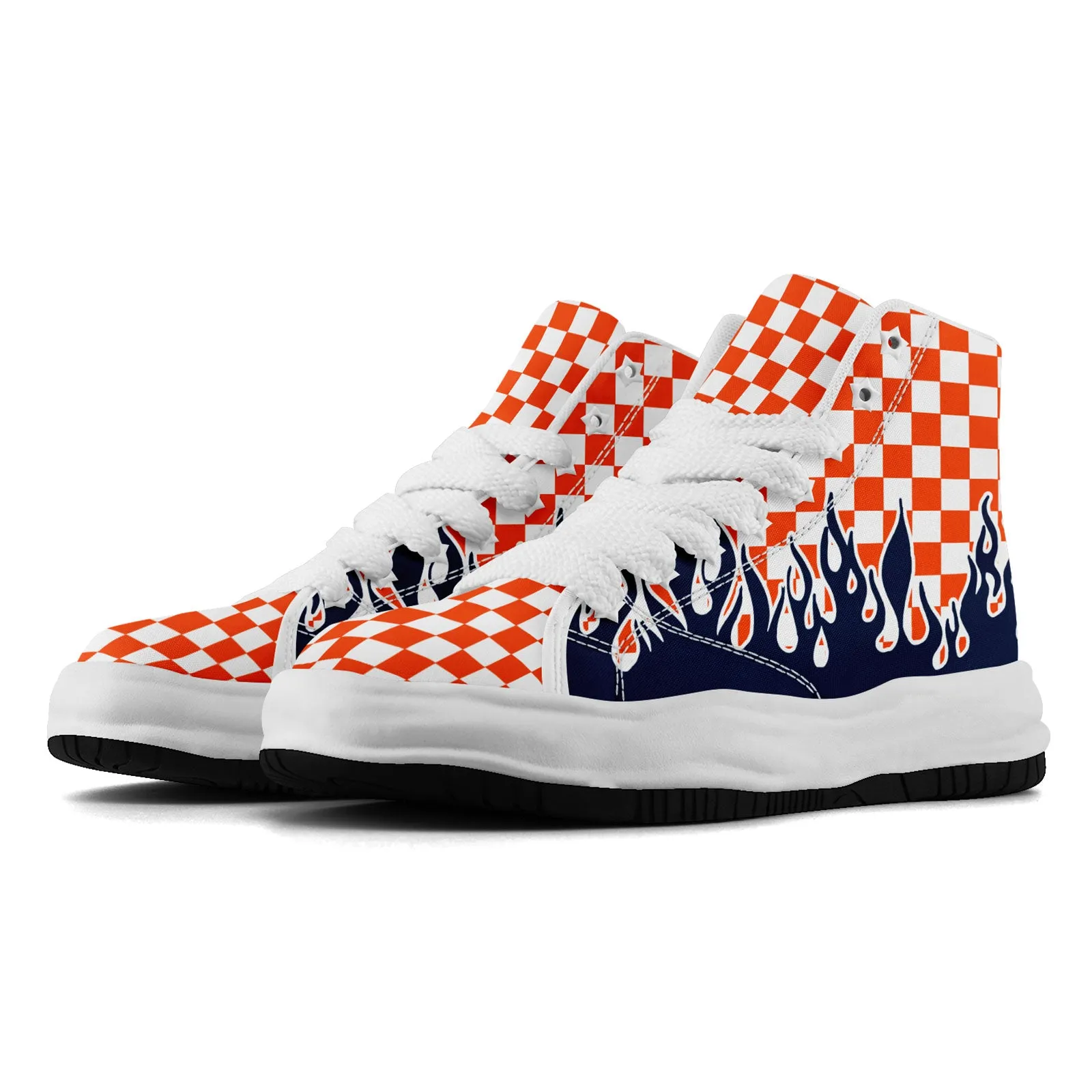 Custom Orange Blue White Denver Firesoul Shoes Personalized Sneaker FN039-D020272-10