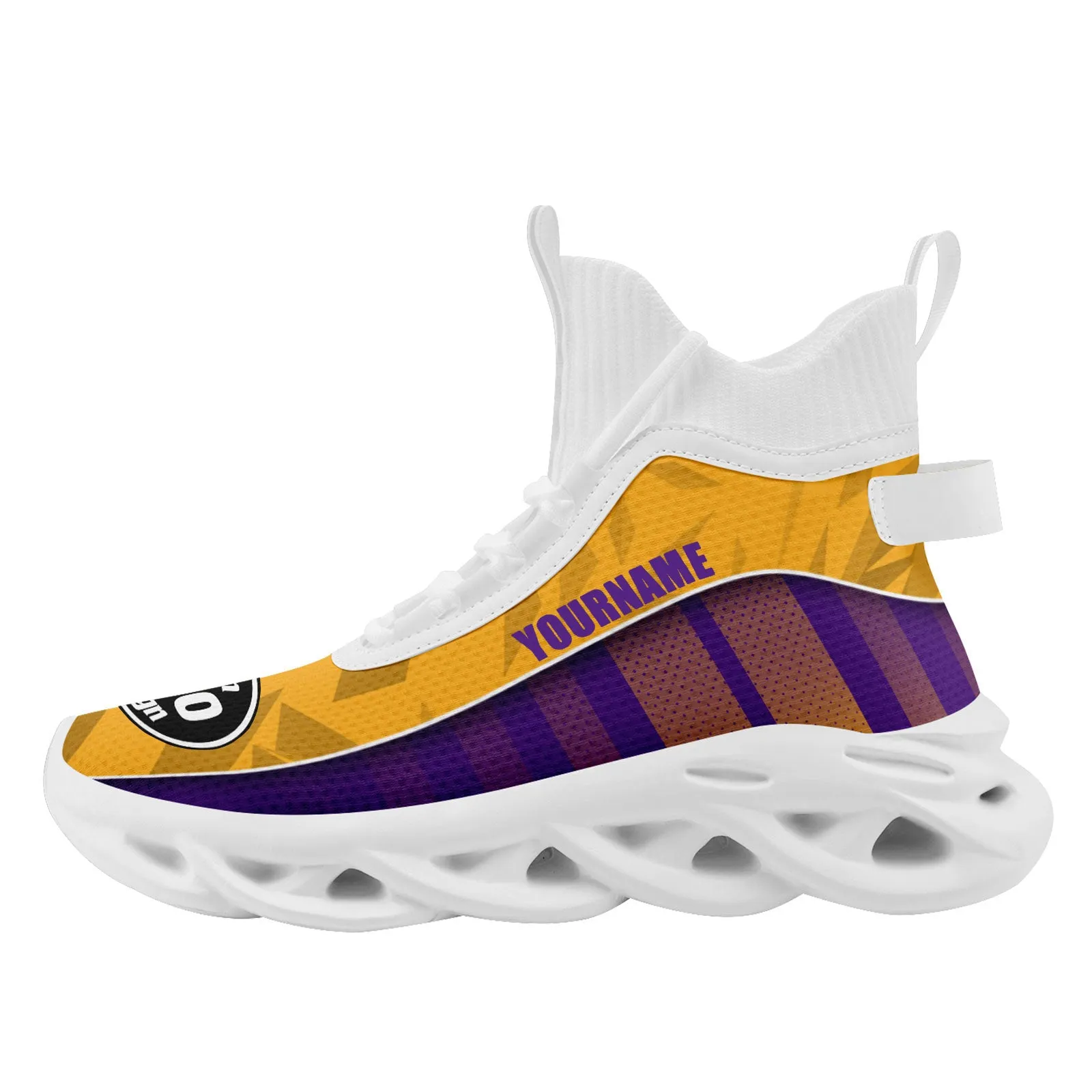 Custom Purple Yellow Jersey MaxSoul Shoes and Hat Combo Offer Personalized Combo ZH-D020234-4