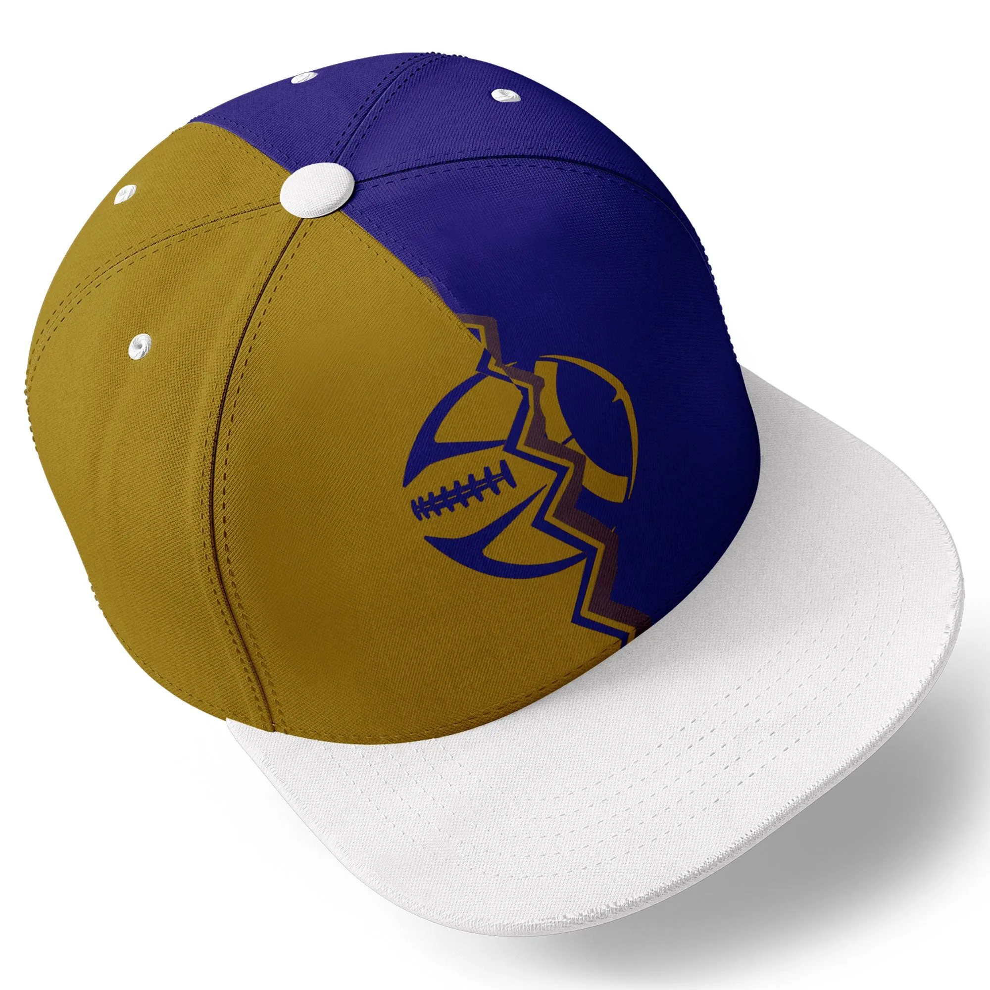 Custom Purple Yellow Maryland Hat Sport Design Cap Stitched Adjustable Personalized PR067B-D028017-17