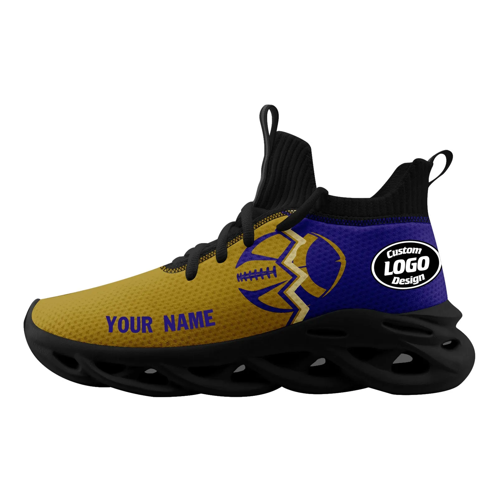 Custom Purple Yellow Maryland Maxsoul Shoes Personalized Sneaker FN030A-D028017-17