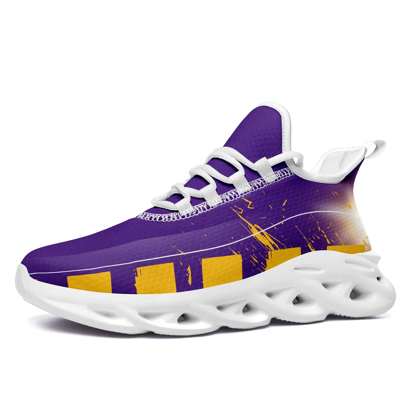 Custom Purple Yellow Minnesota MaxSoul Shoes and Hat Combo Offer Personalized Combo ZH-D020264-17