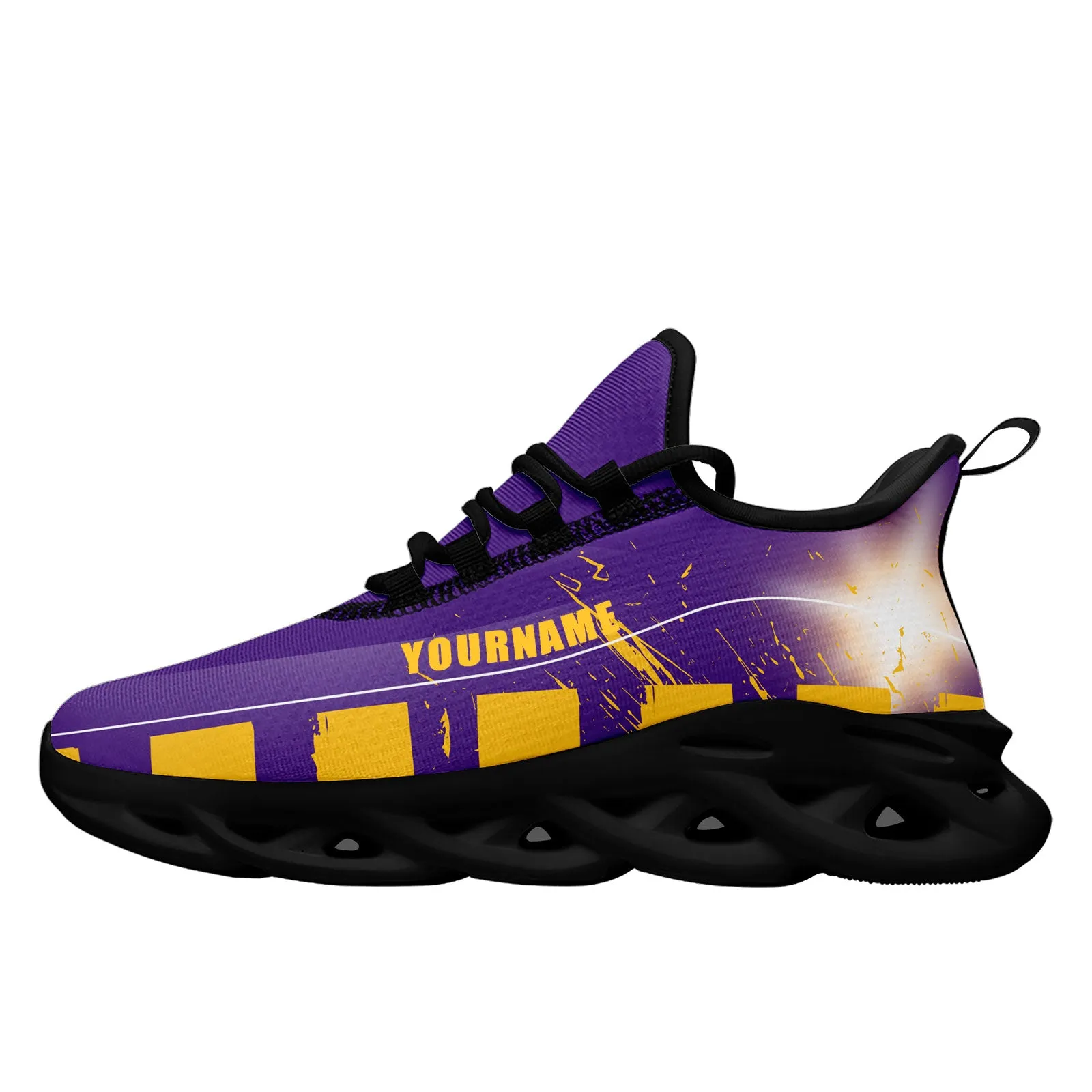 Custom Purple Yellow Minnesota MaxSoul Shoes and Hat Combo Offer Personalized Combo ZH-D020264-17