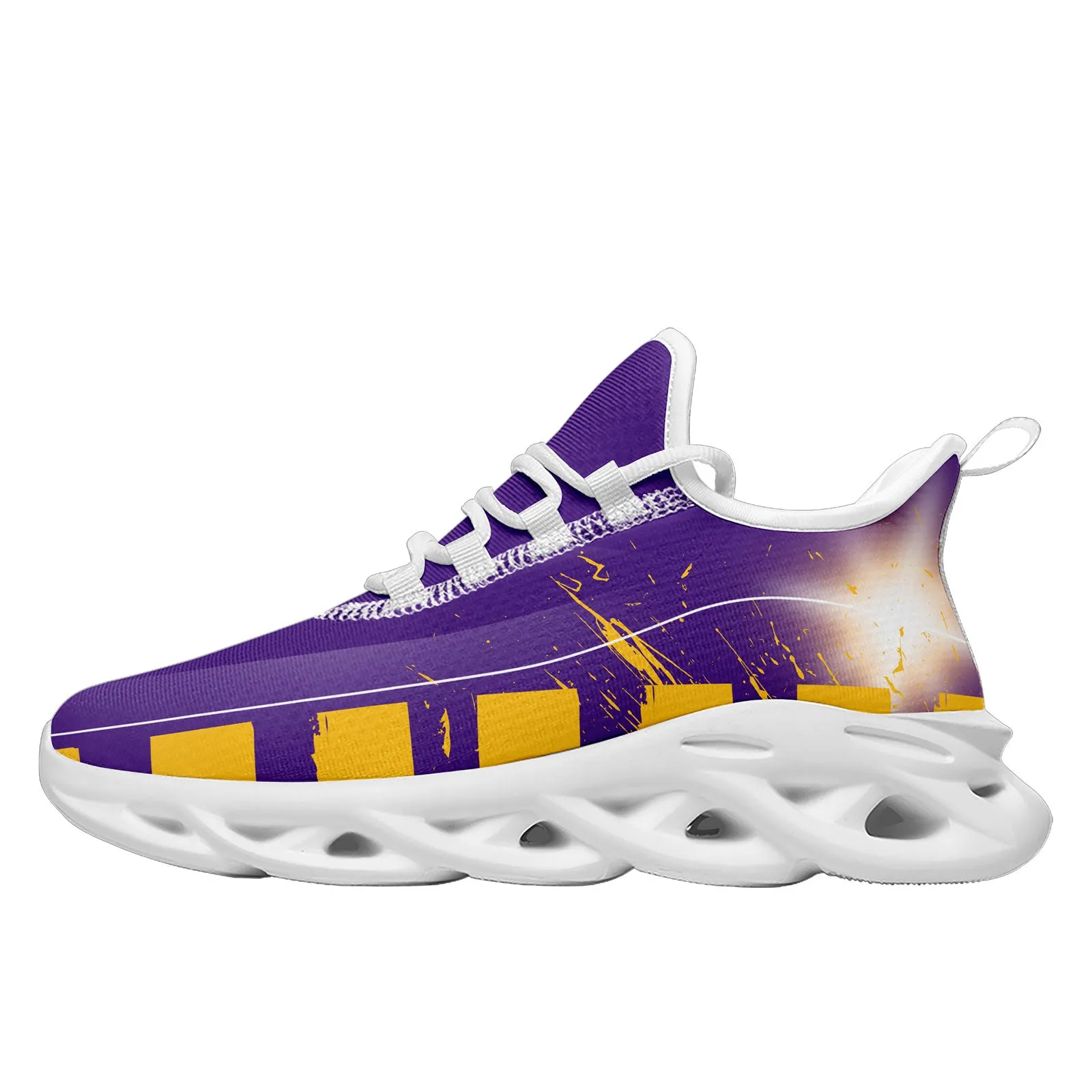 Custom Purple Yellow Minnesota MaxSoul Shoes and Hat Combo Offer Personalized Combo ZH-D020264-17