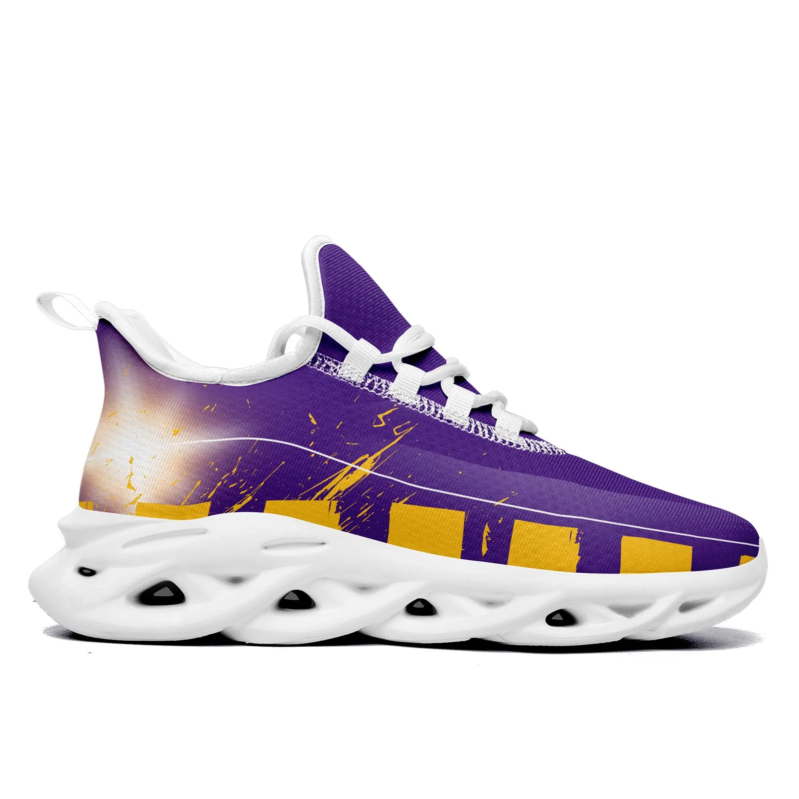 Custom Purple Yellow Minnesota MaxSoul Shoes and Hat Combo Offer Personalized Combo ZH-D020264-17