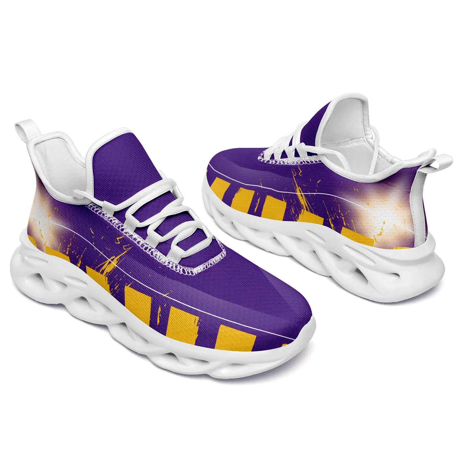 Custom Purple Yellow Minnesota MaxSoul Shoes and Hat Combo Offer Personalized Combo ZH-D020264-17