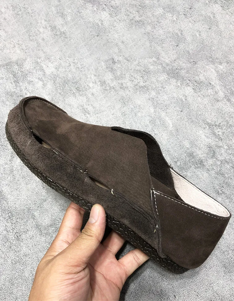 Cut-out Comfortable Soft Leather Suede Flats for Men 38-44