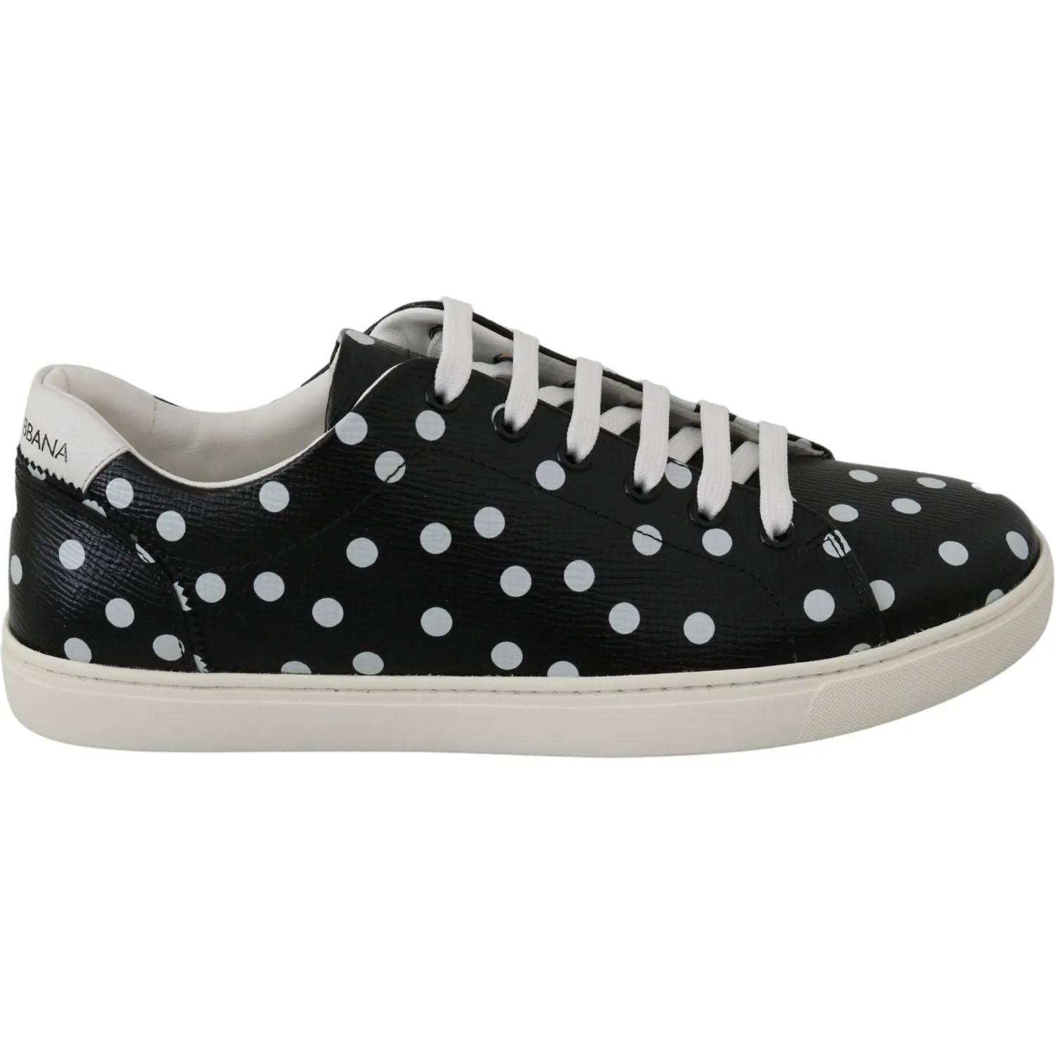 Dolce & Gabbana Black Polka Dotted Leather Sneakers