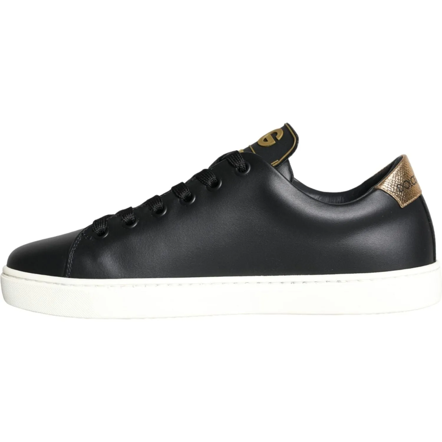 Dolce & Gabbana Black Portofino Sacred Heart Sneakers Shoes