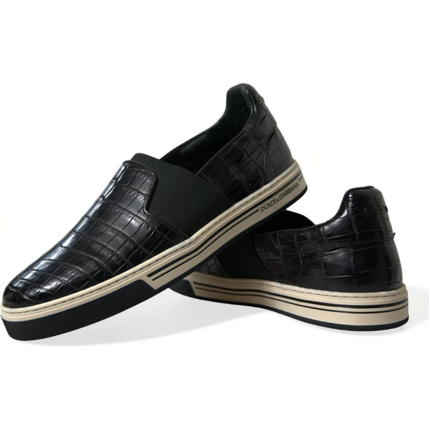 Dolce & Gabbana Elegant Crocodile Leather Low-Top Sneakers