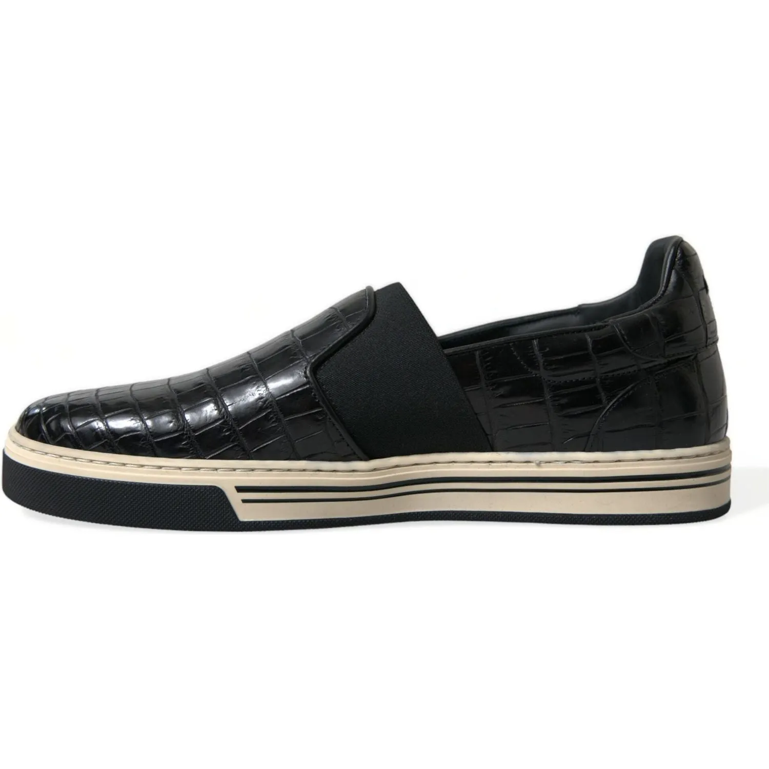 Dolce & Gabbana Elegant Crocodile Leather Low-Top Sneakers