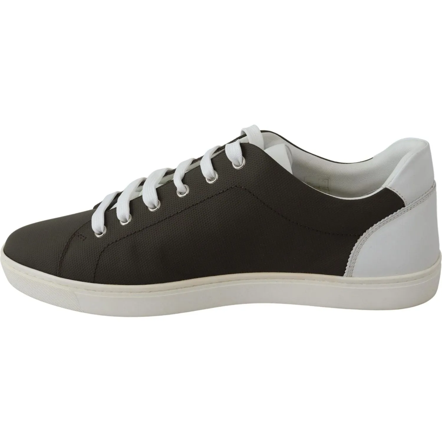 Dolce & Gabbana Sleek White Leather Low Top Sneakers