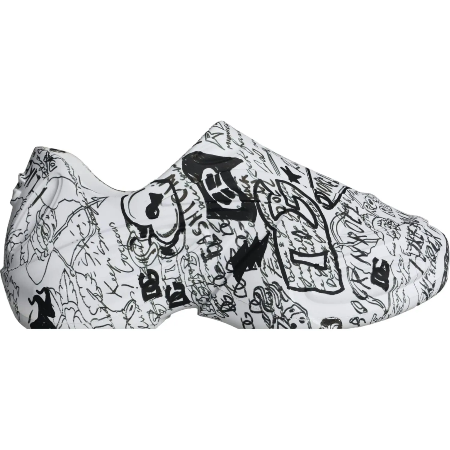 Dolce & Gabbana White Black Graffiti Daymaster Sneakers Shoes