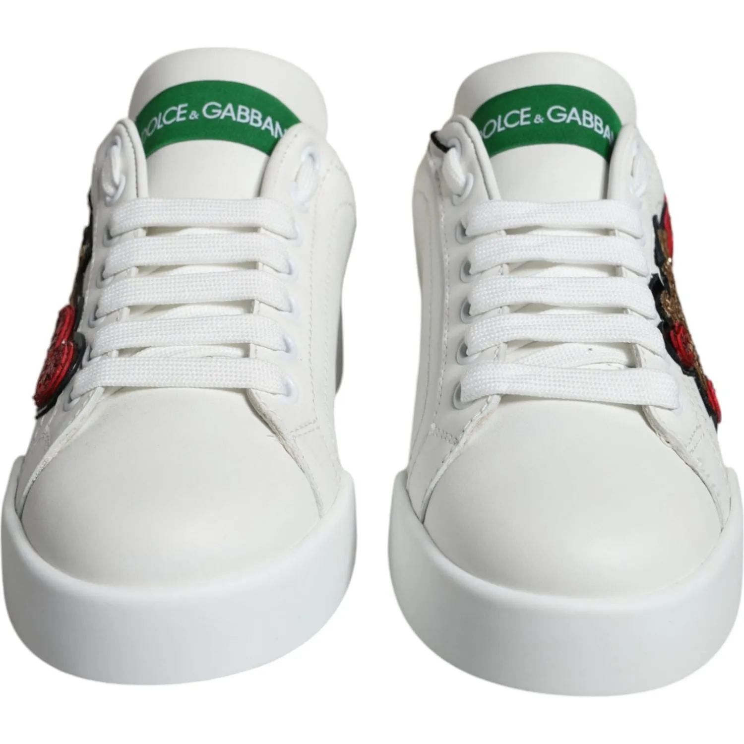 Dolce & Gabbana White Love Patch Portofino Sneakers Shoes