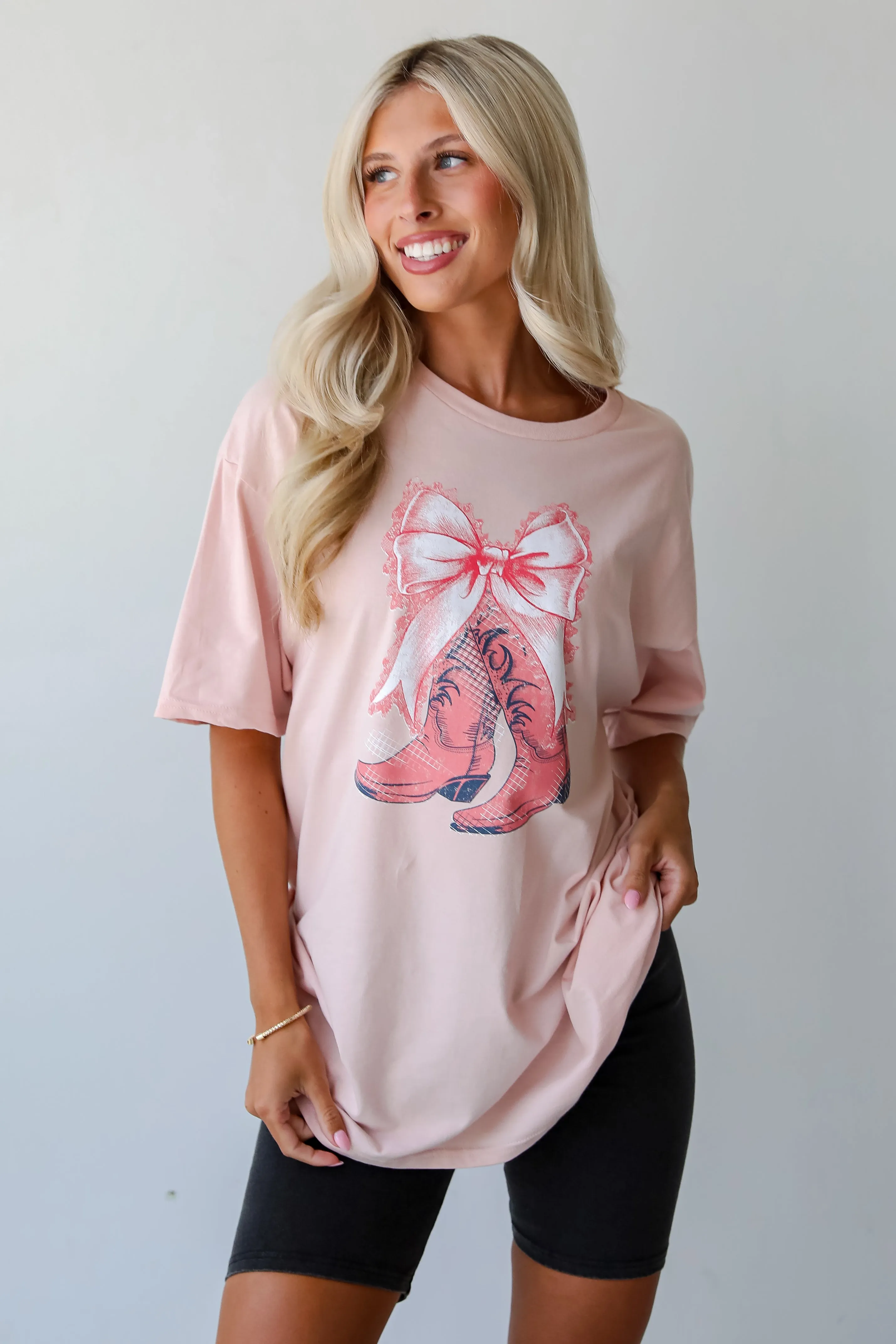 FINAL SALE - Boots & Bows Blush Graphic Tee