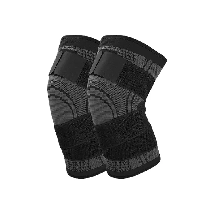 Fitness Running Cycling Bandage Knee Support Braces Elastic Nylon Sports Compression Pad Sleeve, Size:L(Black)