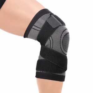 Fitness Running Cycling Bandage Knee Support Braces Elastic Nylon Sports Compression Pad Sleeve, Size:L(Black)