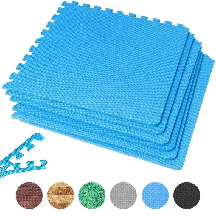 Floor Mat Set - 6 Mats 12 Edges - Blue