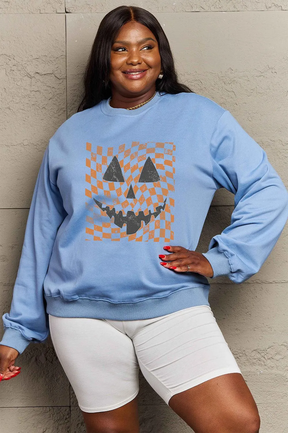 Full Size Graphic Dropped Shoulder Sweatshirt