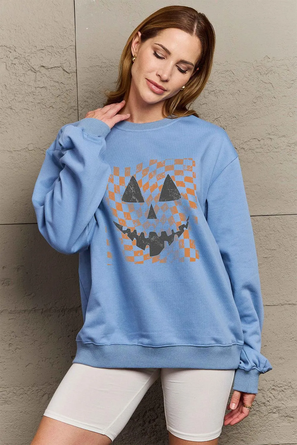 Full Size Graphic Dropped Shoulder Sweatshirt