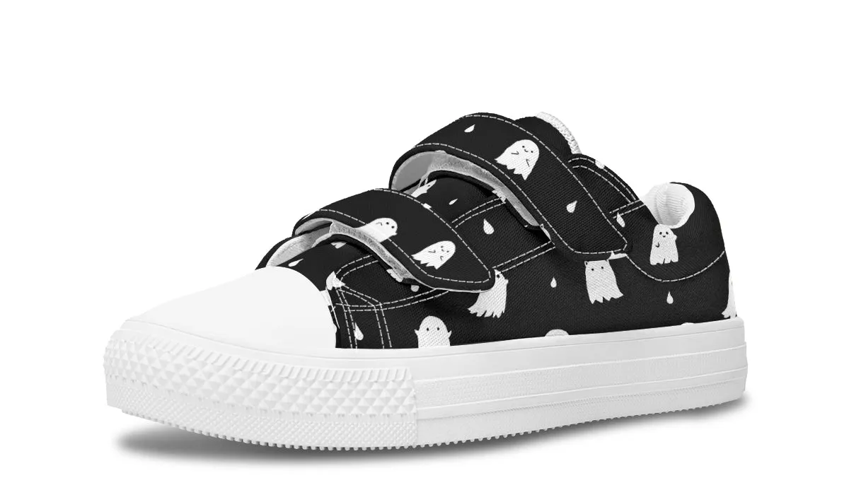 Ghost Party Kids Low Tops - Easy Strap Canvas Kids Shoes with Durable Rubber Soles