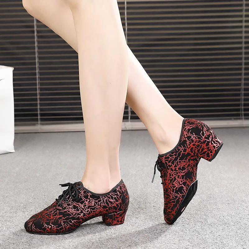 Girls Leatherette Heels Modern With Lace-up  Dance Shoes