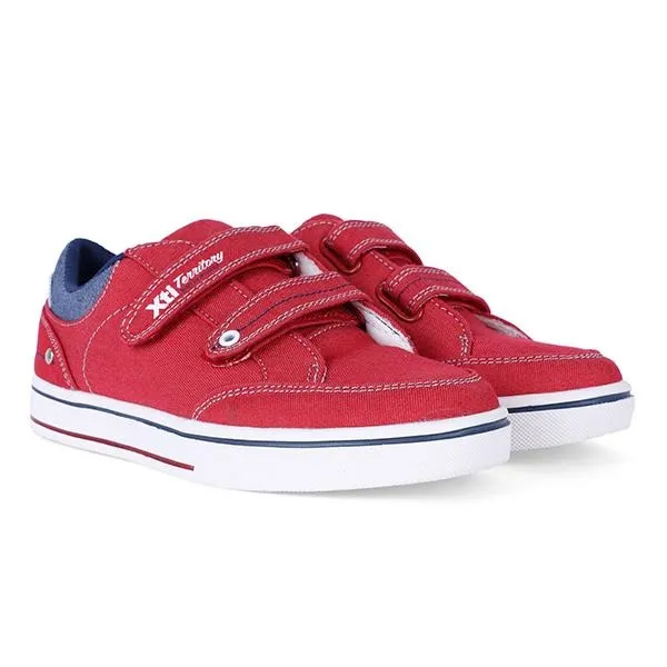 GIRLS RED VELCRO CASAUAL SNEAKERS